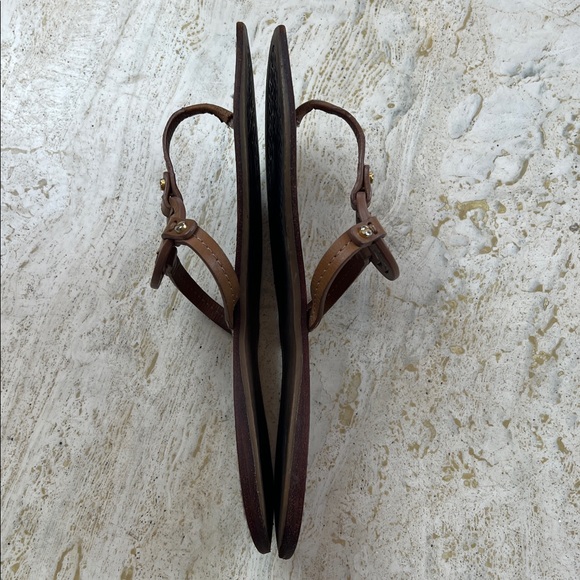 Tory Burch “Miller” WORN flip flop sandals brown leather women’s size 7 - Picture 9 of 13